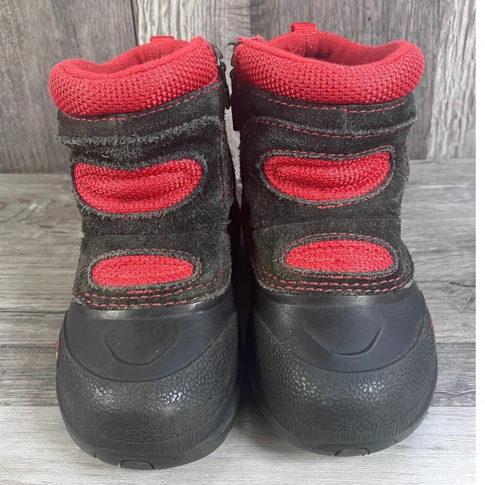 The North Face Alpenglow Toddler Boys Black Red Waterproof Winter Boots Size 7T
